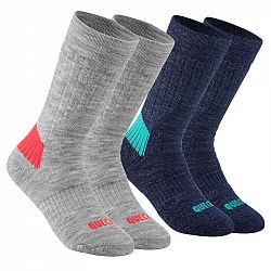 QUECHUA Ponožky Sh100 Sivé/modré