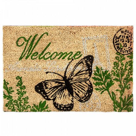 Home Elements Kokosová rohožka Welcome motýľ, 40 x 60 cm