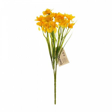 Umelá kytica Narcis s 15 kvetmi, žltá, 32 cm